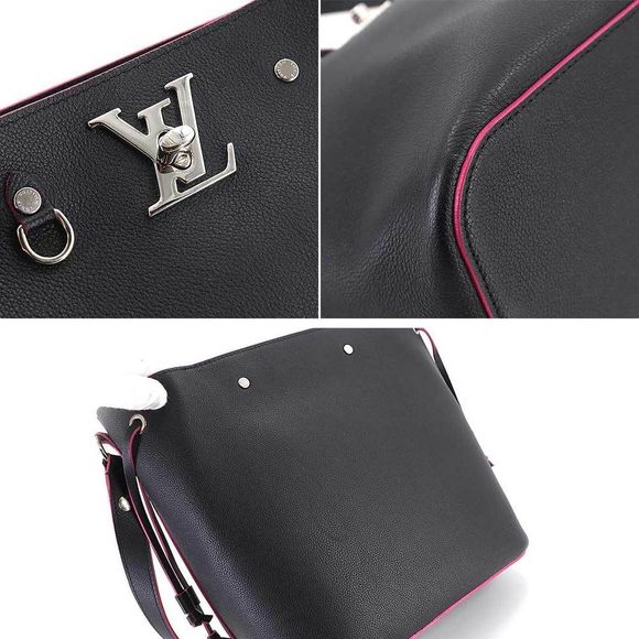 Louis Vuitton Lock Me Bucket Shoulder Bag Leather Noir - Picture 7 of 8